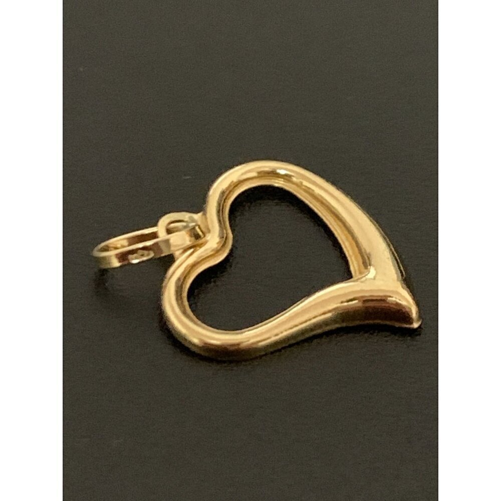 18K Gold Pendant Open Heart 0.66grams - Picture 5 of 10